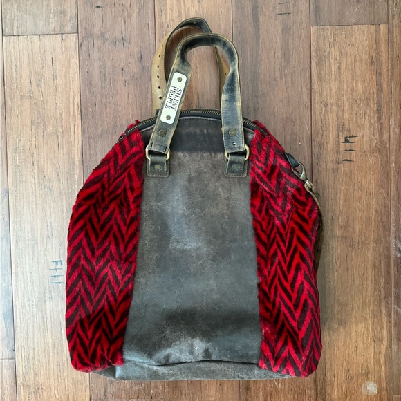 Silent People Handbags - Silent People Authentic Leather Purse with Faux Fur Trim